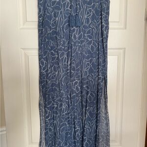 Roxy Blue Pleated Maxi Pants Resort Wear